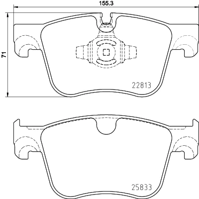 Abbildung von HELLA 8DB 355 036 491 Bremsbelagsatz für Verschleißwarnanzeiger vorbereitet PEUGEOT: 3008 II SUV, 5008 II, 508 OPEL: Grandland X