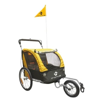 Abbildung von M Wave Gepäck und Jogging Fahrradanhänger Wagen Carry All 3 In 1, gelb