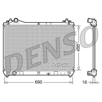 Abbildung von DENSO DRM47016 Kühler, Motorkühlung Aluminium 450 690 19 SUZUKI: Grand Vitara 2 SUV