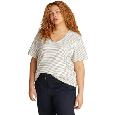 Abbildung von Tommy Hilfiger Curve Tshirt print, Damen, Größe: 52, Calico/dark night navy
