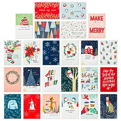 Abbildung von Hallmark Weihnachtskarten Sortiment, 24 Designs (24 Karten und Umschläge)