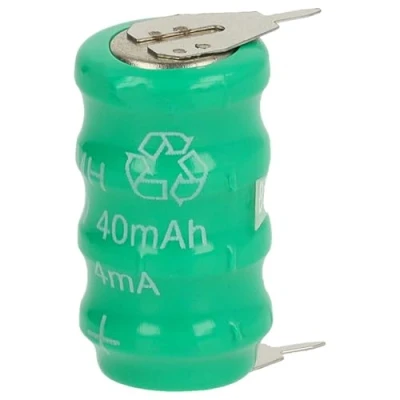 Abbildung von vhbw NiMH Ersatz Knopfzellen Akku Typ V40H 2 Pins 40mAh 4,8V kompatibel mit Modellbau Akkus, Solar Leuchten UVM.