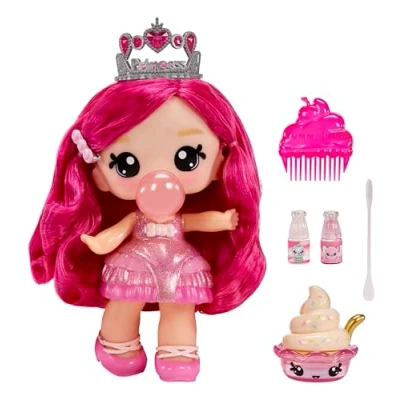 Abbildung von Yummiland Large Doll und Num Nom Lipgloss Pet Bianca Bubblegum Scoops Duftende Puppe mit DIY Set Geeignet für Kinder ab 4 Jahren