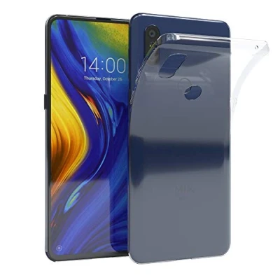Abbildung von EAZY CASE Hülle kompatibel mit Xiaomi Mi Mix 3 Schutzhülle Silikon, Ultra dünn, Slimcover, Handyhülle, Silikonhülle, Backcover, Durchsichtig, Klar Transparent