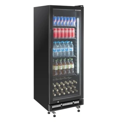 Abbildung von GastroHero Getränkekühlschrank GKS 230 I L mit Glastür &amp; LED Flaschenkühlschrank abschließbar Bierkühlschrank 0 bis +8 C