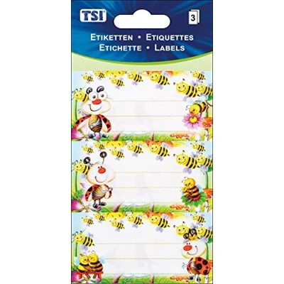 Abbildung von TSI Mehrzweck Etiketten &quot;BIENEN&quot;, Druck auf Papier, Inhalt: 3 Blatt á (= 9 Etiketten), Art. Nr. 55356