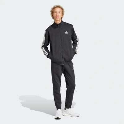Abbildung von adidas Herren Erwachsene Sportbekleidung Basic 3 Streifen Fleece Trainingsanzug L