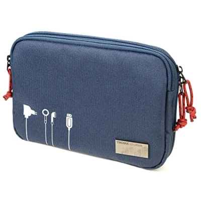 Abbildung von Troika Business Tech Pouch 2 Kabeltasche für Elektronikzubehör aus Polyester in der Farbe Blau, Maße: 23,5cm x 17cm 3,5cm, BGO44/DB