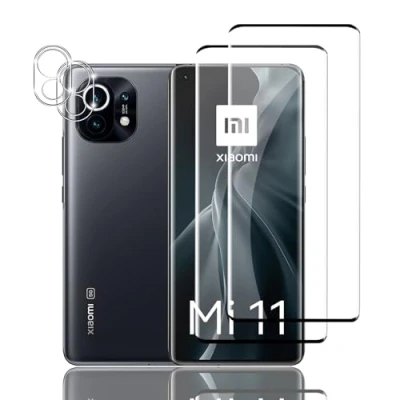 Abbildung von Zicurz 2+2 Stück Schutzglas für Xiaomi Mi 11 5G, Panzer Schutz Glas, 2 Schutzfolie und Kamera Schutzglas, HD Displayschutz, Blasenfrei, 5G