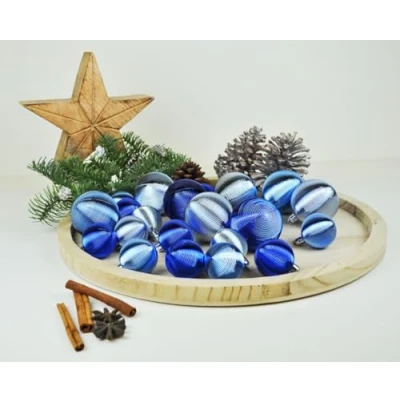 Abbildung von JACK by Inge 50x Kunststoff Kugeln Blau Christbaumkugeln inkl. Haken Ø 4 + 6 cm Kugel Box