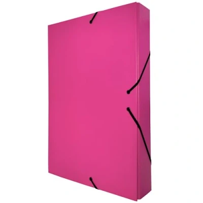 Abbildung von Raylu Paper Projektmappe Matt A4 mit 5 cm Rückenbreite, stabile Kartonmappe und Verschluss Gummibändern für Schulprojekte oder Büro, Aktenordner Größe 34 x 24 (Rosa)