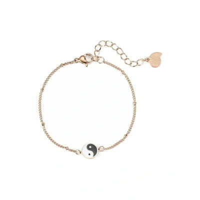 Abbildung von Hey Happiness YIN YANG BEAD Armband, Damen, Größe: One Size, Rosegoldfarben