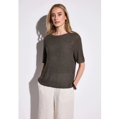 Abbildung von Street One Kurzarm Tshirt basic, Damen, Größe: 46, Braun