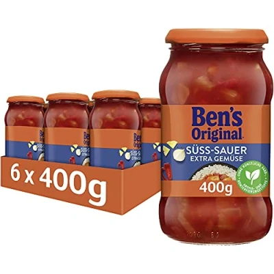 Abbildung von BEN’S ORIGINAL Sauce Süß Sauer und extra Gemüse, 6 Gläser (6 x 400g)