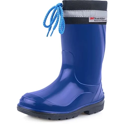 Abbildung von Ladeheid Kinder Gummistiefel mit Stulpe Regenstiefel für Jungen und Mädchen LA 972 (Blau/Schwarz, 28 EU)