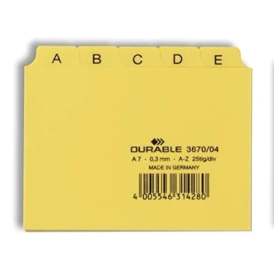 Abbildung von Durable Leitregister A Z, A7 quer, 1 Stück, gelb, 367004