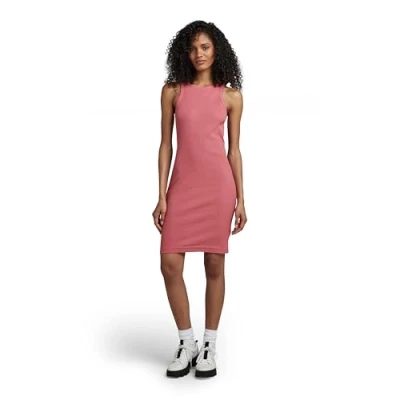 Abbildung von G STAR RAW Damen Tank Slim Kleid, Rosa (pink ink D22842 D289 C618), S