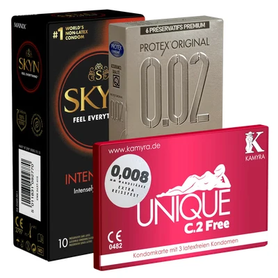 Abbildung von Kondomotheke® Latexfreie Kondome 3 Sorten Pack B (19 Kondome) 19 St