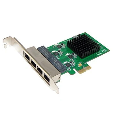 Abbildung von Computer District Netzwerkkarte Gigabit Ethernet PCI Express (PCI E Pcie) Karte mit 4 Port LAN 10/100/1000 Mbps Chipset Realtek RTL8111 Low und High Profile