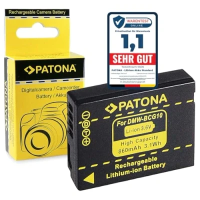Abbildung von PATONA Akku DMW BCG10 E Kompatibel mit Panasonic Lumix DMC 3D1 TZ36 TZ31 TZ25 TZ22 TZ18 TZ10 TZ8 TZ7 TZ6 ZX3 ZX1 Leica V Lux 20, 30, 40