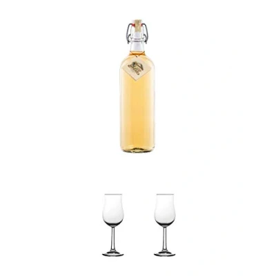 Abbildung von Prinz Alte Kirsche 1,0 Liter Österreich + Nosing Gläser Kelchglas Bugatti mit Eichstrich 2cl und 4cl 1 Stück