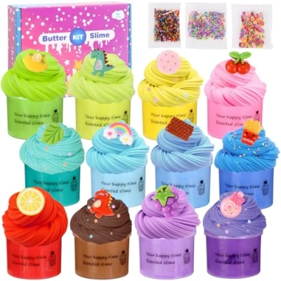 Abbildung von Zhufas Fluffy Slime Set, 12 Stück Butter Wolkenschleim, Set zum Selbermachen, Enthält Wolken Schleim, Schleim Kinder Party Geburtstagsgeschenke