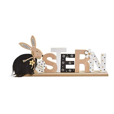 Abbildung von itsisa Deko Schriftzug Ostern aus Holz Oster schwarz weiß, Osterdeko (Ostern 1)