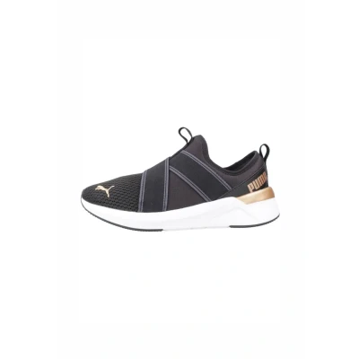 Abbildung von PUMA Damen SOFTRIDE Harli Slip on Laufschuhe 35.5, Black White Gold