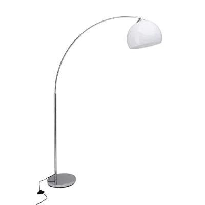 Abbildung von Brilliant Bogenlampe Vessa, ohne Leuchtmittel, Stehlampe 1,7m chrom/weiß