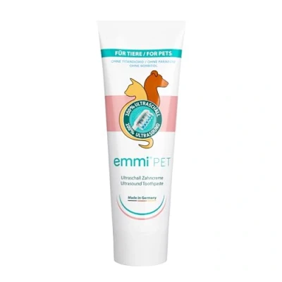 Abbildung von Emmi pet Hunde Zahncreme für Ultraschall Zahnbürste Hundezahnpasta alle Hunderassen ohne Titandioxid, Fluorid &amp; Parabene Vegan, schonend Tierversuche 1x 75 ml