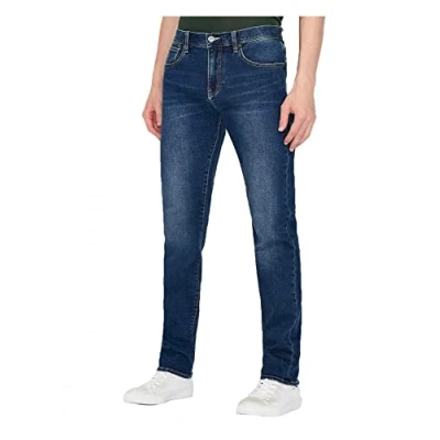 Abbildung von Armani Exchange 5 Pockets PANT Jeans Straight Leg, Herren, Größe: 30x32, Indigo denim