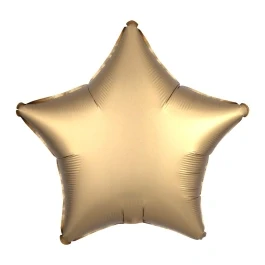 Abbildung von Amscan 3680401 Standard Folienballon Satin Luxe Gold Sateen, Stern, Durchmesser 43 cm, Luftballon, Heliumballon