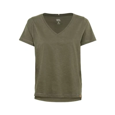 Abbildung von camel active Vneck Tshirt basic, Damen, Größe: XS, Olive