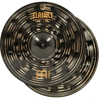 Abbildung von Meinl Cymbals Classics Custom Dark Hihat — 14 Zoll (Video) Schlagzeug Becken Paar (35,56cm) B12 Bronze, Dunkles Finish (CC14DAH)