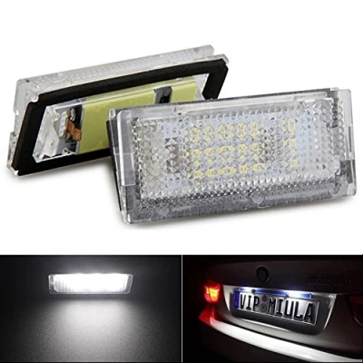 Abbildung von 1 Paar Lampen zur Kennzeichenbeleuchtung von Katur, Qook weiß, 18 LED Leuchten, e46 4d 98 03, zum Auto Styling, als Lampe, KFZ Lampe
