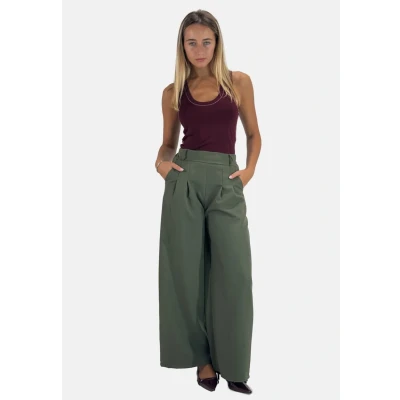 Abbildung von Elara Kunstleder HOSE Stoffhose, Damen, Größe: 38, Grün