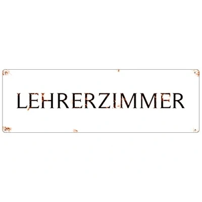 Abbildung von Interluxe METALLSCHILD Blechschild Türschild Timeless LEHRERZIMMER Shabby Vintage Retro
