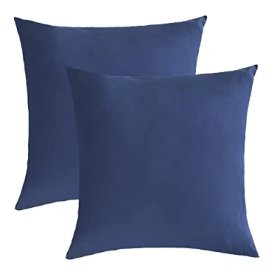 Abbildung von Kissenbezüge Jersey Kissenbezüge, NatureMark (2 Stück), Kissenhülle in vielen Größen und Farben (40 x 40 cm, Navy blau)