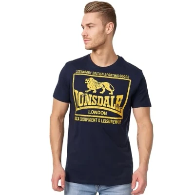Abbildung von Lonsdale Normale Passform Tshirt print, Herren, Größe: Medium, Navy