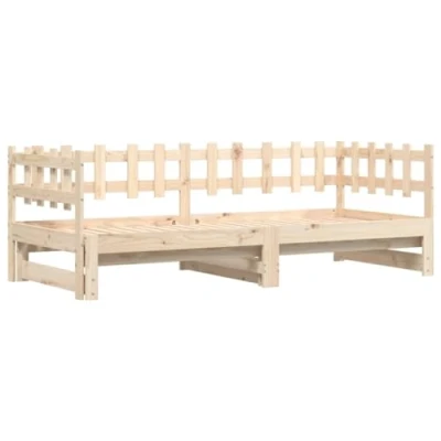 Abbildung von vidaXL Bett Tagesbett Ausziehbar 2x(90x200) cm Massivholz Kiefer