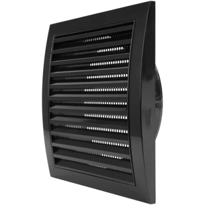 Abbildung von Ø150mm 190 x mm Lüftungsgitter mit integriertem Schädlingsschutz, stabil, Lüftungsgitter, HVAC Lüftungsschlitzabdeckung, Abluftkanalabdeckung, Ablufthaube (Ø15 cm, Schwarz)