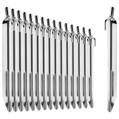 Abbildung von com four® 16x Zelt Heringe aus Stahl robuste Erdnägel in V Form für Camping und Outdoor ideal normalen Boden 235mm Profil