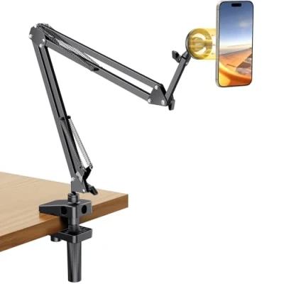 Abbildung von UGREEN Magsafe Handyhalterung Bett, Magnetisch Schwanenhals Handyhalter mit Metallringe, Verbesserter Stabiler Arm, Handy Ständer Kompatibel iPhone 16 15 14 13 12 Pro Max und Hülle