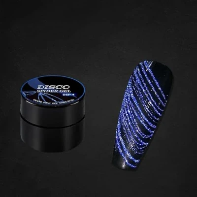 Abbildung von Einfarbig/leuchtend/Bling Glitzern Disko Spinne Gel,21 Farben Nagel Kunst Drahtziehgel zum Ziehen von Linien,neues verbessertes Matrixgel mit Gelfarbe (Glitzer Spinnengel, DSP04#Blau)