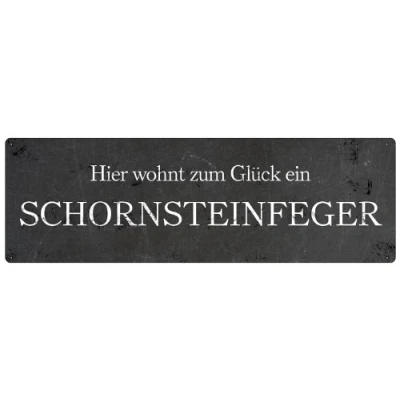 Abbildung von Interluxe METALLSCHILD Blechschild Türschild Hier WOHNT EIN Schornsteinfeger Geschenk Deko