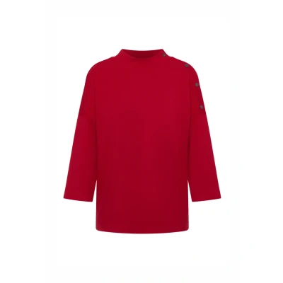 Abbildung von Cecil MIT Knopfdetail Langarmshirt, Damen, Größe: XXL, Rot