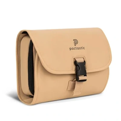 Abbildung von Pactastic Kosmetiktasche zum Aufhängen 340 g leichter ausklappbarer Kulturbeutel / Rolle mit 4 Reißverschlussfächern aus wasserabweisendem Tech Material 24 x 6 21 cm für Pflegeprodukte