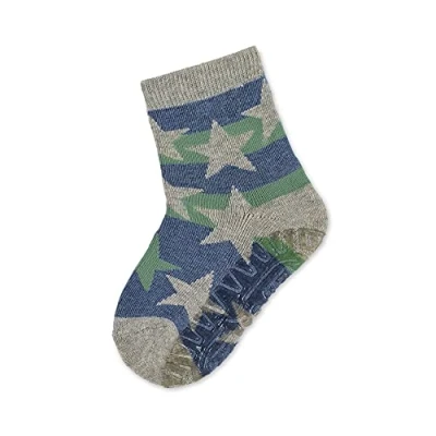 Abbildung von Sterntaler Baby Jungen FLI AIR Sterne mit Ringel Hausschuh Socken, Hellgrau Mel, 18