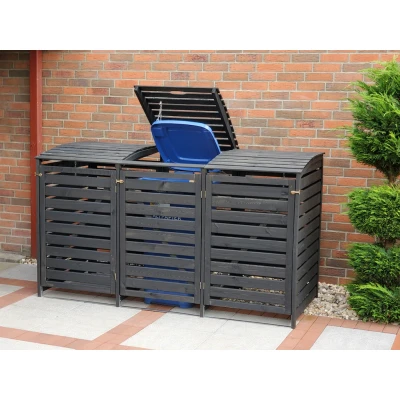 Abbildung von promadino Mülltonnenbox Vario V, für 3 x 240 l, anthrazit