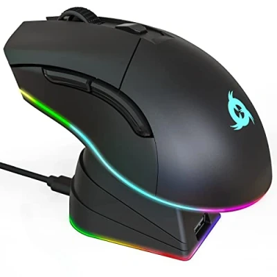 Abbildung von KLIM Blaze Pro Gaming Maus (kabellos mit Ladestation und RGB Beleuchtung)